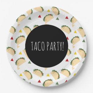 Taco Party Birthday Confetti Fiesta Geometric Pappteller