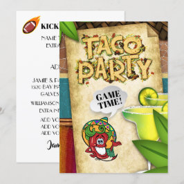 Taco Party Football Neujahrsvorladung Einladung