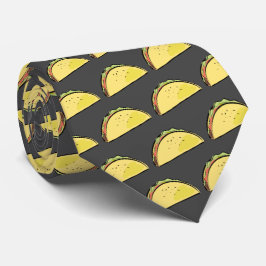 Taco Pattern Dark Gray Krawatte