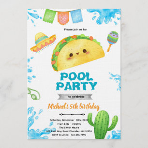 Taco-Poolparty-Geburtstagseinladung Einladung
