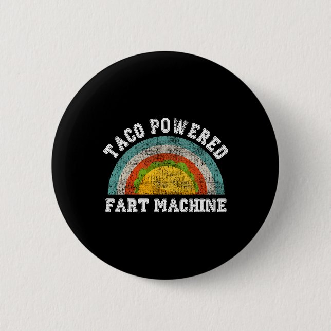 Taco Powered Furz Machine Funny Cinco De Mayo Adul Button (Vorderseite)