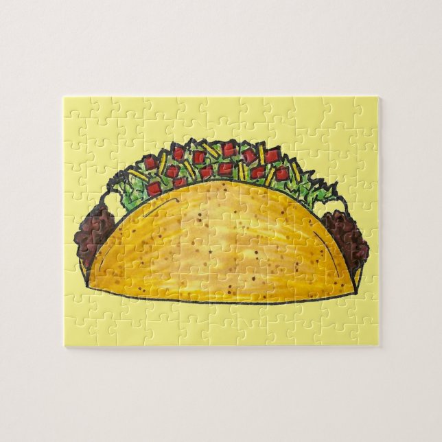Taco Print Mexican Food Tacos Feinschmecker Puzzle (Horizontal)