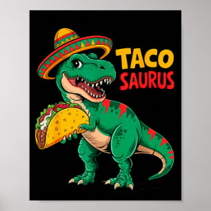 Taco Saurus Trex Cinco de Mayo Tag Dinosaur Jungen Poster