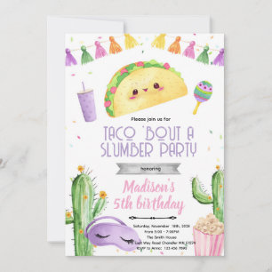 Taco-Schlafparty-Geburtstags-Einladung Einladung