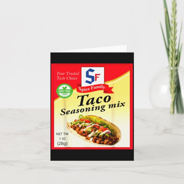 Taco Seasoning Mix Funny Mexico Cinco De Mayo Grou Karte (Vorderseite)