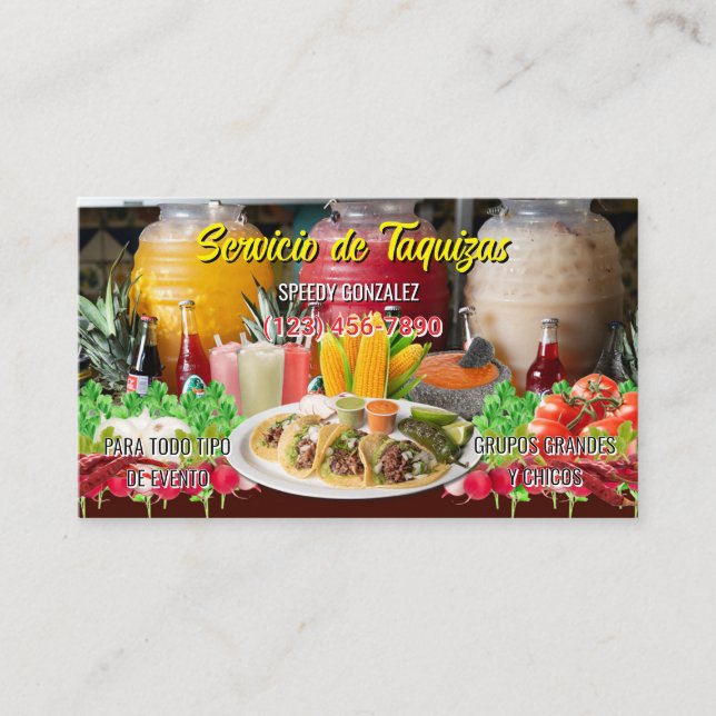 Taco Service Business Card Visitenkarte (Vorderseite)