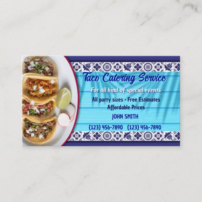 Taco Service Business Card Visitenkarte (Vorderseite)