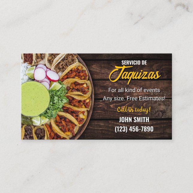 Taco Service Business Card Visitenkarte (Vorderseite)