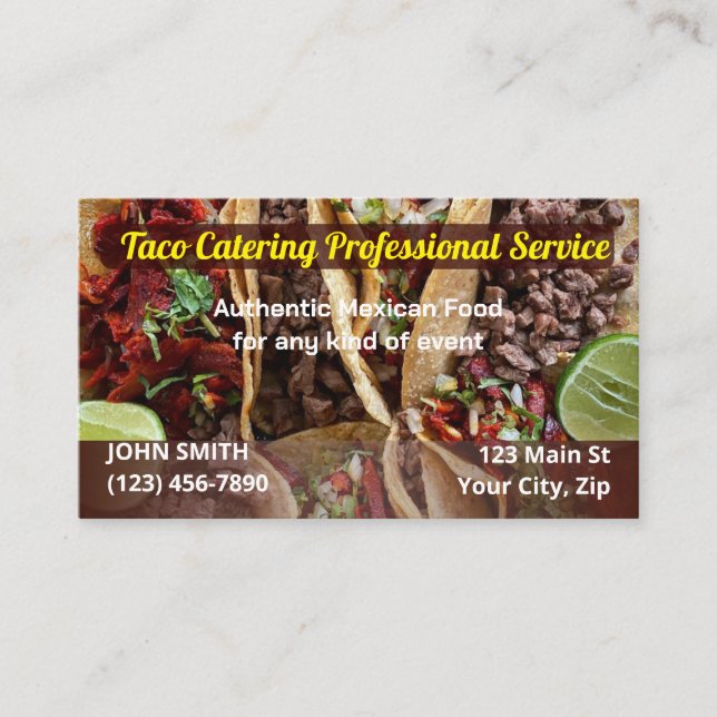 Taco Service Business Cards Visitenkarte (Vorderseite)