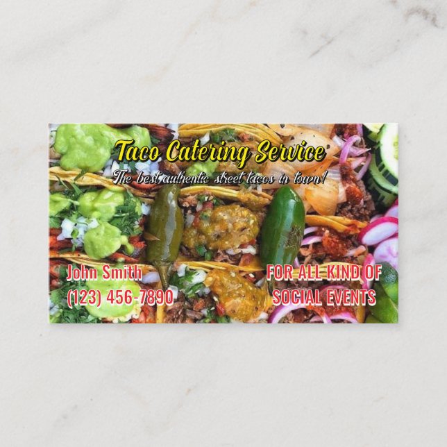 Taco service Business Cards Visitenkarte (Vorderseite)