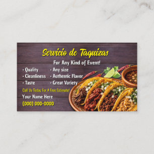 Taco-Service-Geschäftskarten Visitenkarte