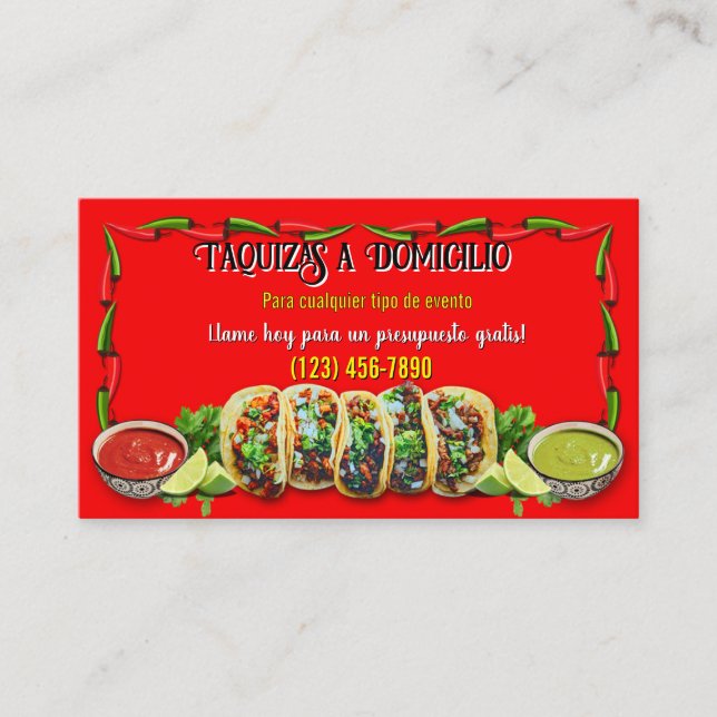Taco-Service-Geschäftskarten Visitenkarte (Vorderseite)