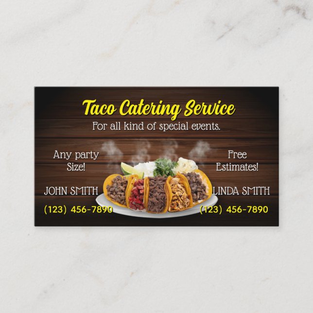 Taco-Service-Geschäftskarten Visitenkarte (Vorderseite)