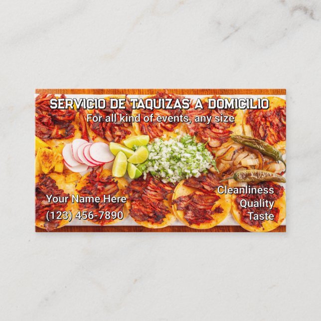 Taco-Service-Geschäftskarten Visitenkarte (Vorderseite)
