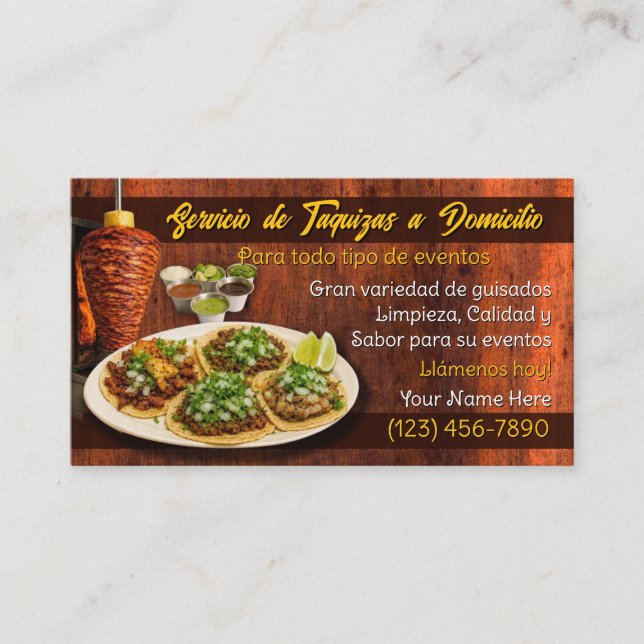 Taco-Service-Geschäftskarten Visitenkarte (Vorderseite)