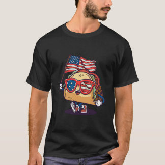 Taco-Sonnenbrille Amerikanische Flagge USA 4. Juli T-Shirt