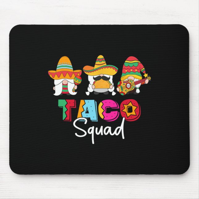 Taco Squad Cinco De Mayo Funny Niedlich mexikanisc Mousepad (Vorne)
