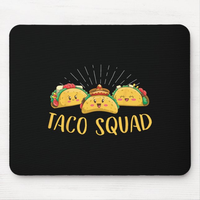 Taco Squad Funny Cinco De Mayo Mexican Food Feinsc Mousepad (Vorne)