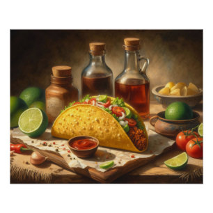 Taco Still Life Vintag Inspiriert Poster