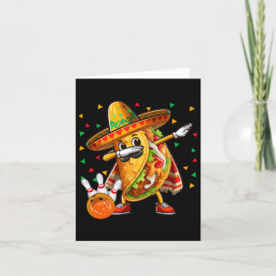 Taco tanzend Bowling spielend Cinco De Mayo Spiele Karte