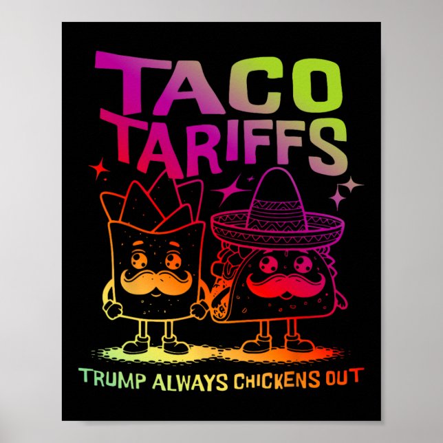 Taco Tarriffs Trump Always Chickens Out  Poster (Vorne)