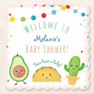 Taco-Thema | Thema Fiesta | bunte Babydusche Untersetzer