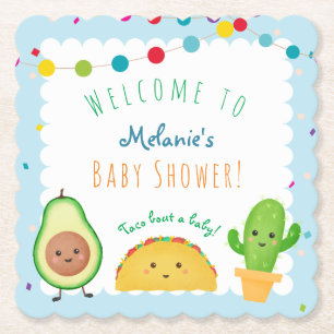 Taco-Thema   Thema Fiesta   bunte Babydusche Untersetzer