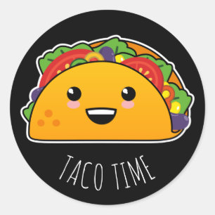 Taco Time! Yummy Kawaii Taco Runder Aufkleber