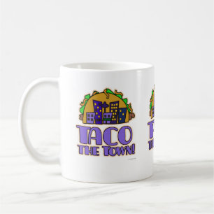 Taco Town Funny Cartoon Spaß Zeit Kaffeetasse