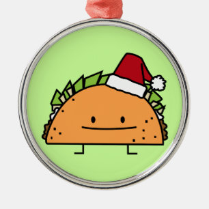 Taco-tragender Silbernes Ornament