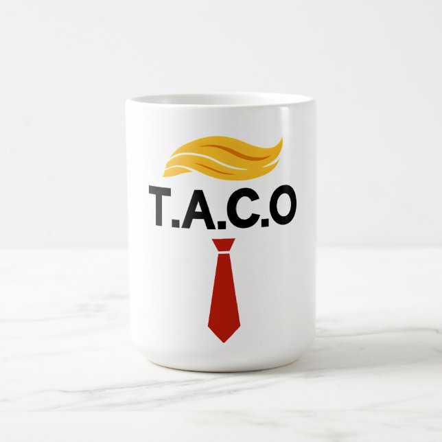 Taco Trump hält immer Hühner aus Kaffeetasse (Mittel)