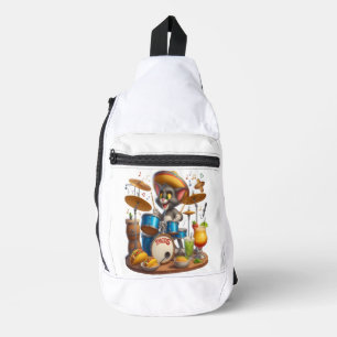 Taco Tunes: Cat Drummer Crossbody Bag