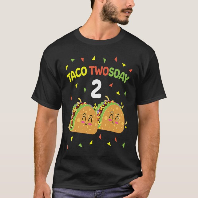 Taco Twosday 2nd Birthday I'm Dos for Kids Toddler T-Shirt (Vorderseite)