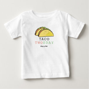 Taco Twosday Dienstag Weiß 2. Geburtstag Junge Baby T-shirt