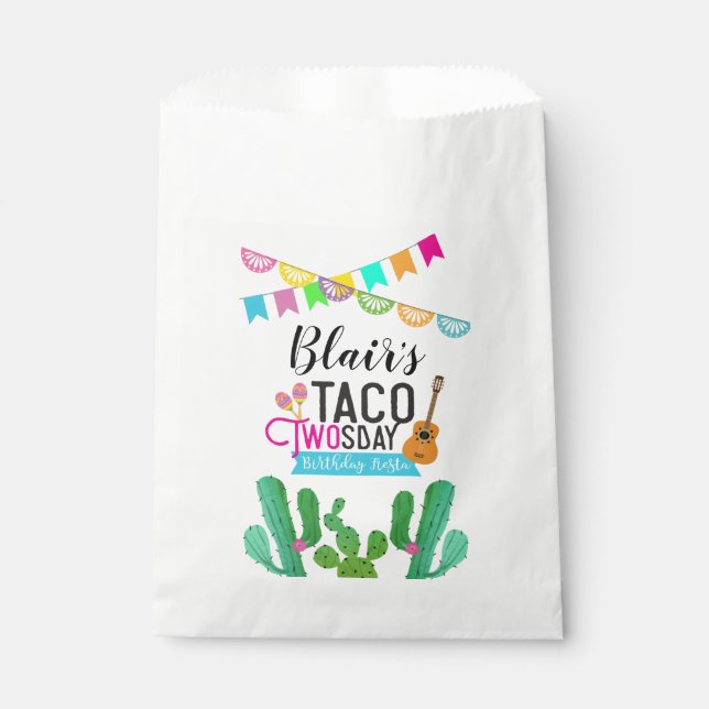Taco Twosday Favor Bags Geschenktütchen (Vorderseite)