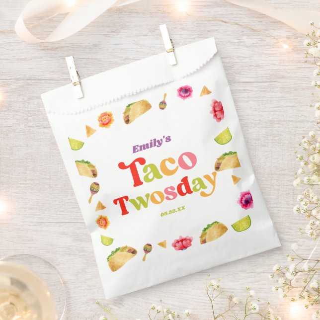 Taco Twosday Taco Dienstag, 2. Geburtstag Party Geschenktütchen (Ausgeschnitten)