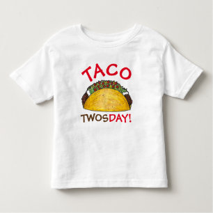 Taco TWOStag Dienstag, 2. Geburtstag Party Fiesta Kleinkind T-shirt