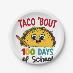 Taco über 100 Tage Schule Funny Teachers Tacos Pappteller