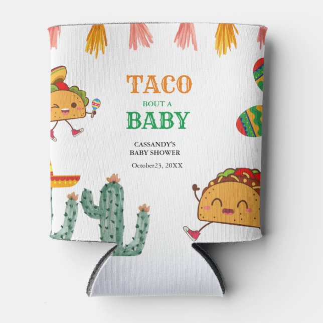 Taco über Baby Mexican Baby Shower bevorzugt Dosenkühler (Vorderseite)