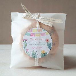 Taco über ein Fiesta Baby Dusche Party Vielen Dank Runder Aufkleber