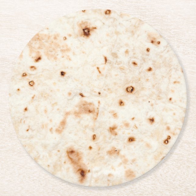 Taco über ein Getränk! Runder Pappuntersetzer (Vorderseite)
