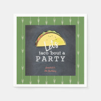 Taco über ein Party-Chalkboard Geburtstagspapier