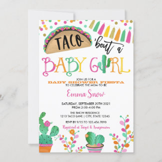 Taco über eine Baby Boy Shower Einladung