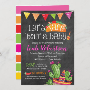 Taco über eine Baby - Chalkboard Babydusche Einladung
