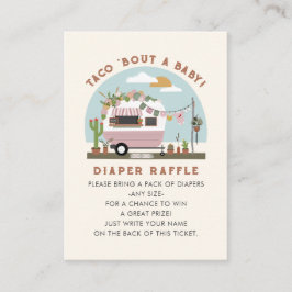 Taco über eine Babydusche rosa Windelwindeln Begleitkarte