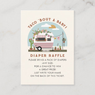 Taco über eine Babydusche rosa Windelwindeln Begleitkarte