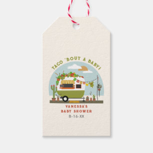 Taco über eine neutrale grüne Baby-Dusche Geschenkanhänger