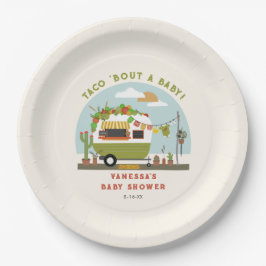 Taco über eine neutrale grüne Baby-Dusche Pappteller