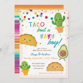 Taco über einen kleinen Jungen - Fiesta Thema Baby Einladung