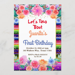 Taco über Fiesta Mexican 1. Geburtstag Party Einladung